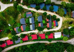 domki z lotu ptaka Silesia Camp Donji Karin